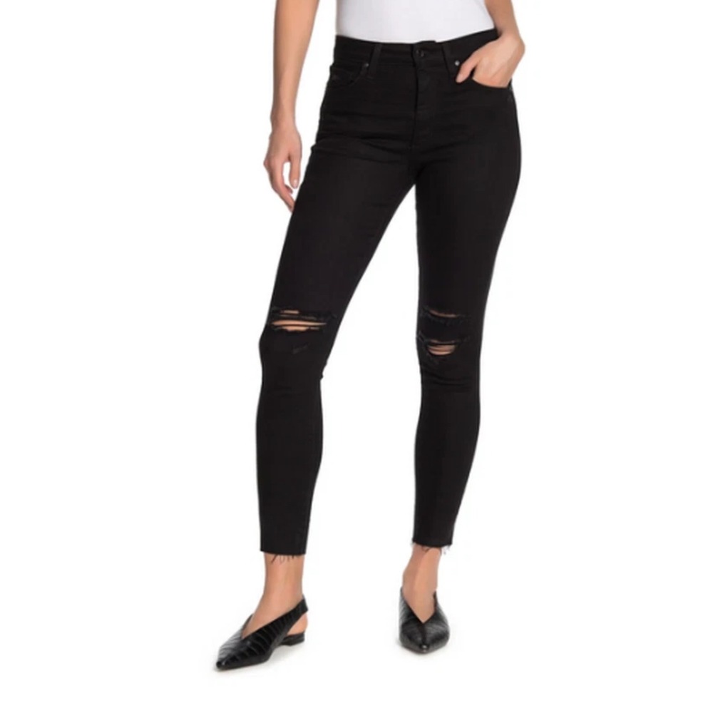 Joe's Jeans Minimalist Romaine Skinny Distressed‎ Black High Rise Women's 25 EUC